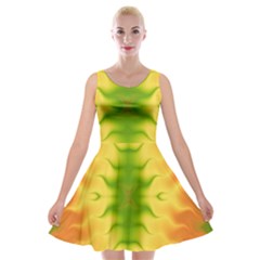 Lemon Lime Tie Dye Velvet Skater Dress by SpinnyChairDesigns