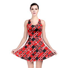 Abstract Red Black Checkered Reversible Skater Dress by SpinnyChairDesigns