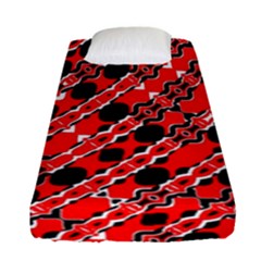 Abstract Red Black Checkered Fitted Sheet (single Size) by SpinnyChairDesigns