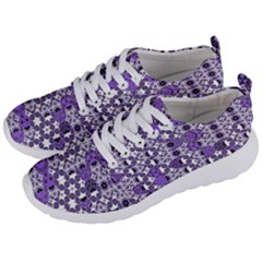 Purple Black Checkered Men s Lightweight Sports Shoes by SpinnyChairDesigns