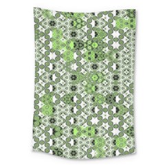 Black Lime Green Checkered Large Tapestry by SpinnyChairDesigns