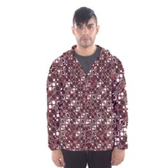 Abstract Red Black Checkered Men s Hooded Windbreaker by SpinnyChairDesigns