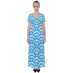 Waves High Waist Short Sleeve Maxi Dress by Sobalvarro