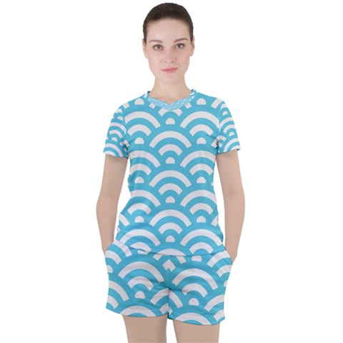 Waves Women s Tee And Shorts Set by Sobalvarro