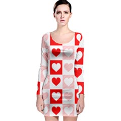 Hearts  Long Sleeve Bodycon Dress by Sobalvarro
