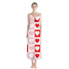 Hearts  Button Up Chiffon Maxi Dress by Sobalvarro