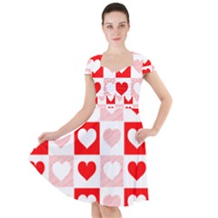 Hearts  Cap Sleeve Midi Dress by Sobalvarro