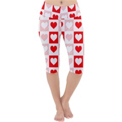 Hearts  Lightweight Velour Cropped Yoga Leggings by Sobalvarro