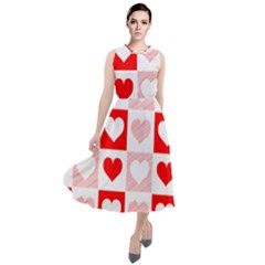 Hearts  Round Neck Boho Dress by Sobalvarro