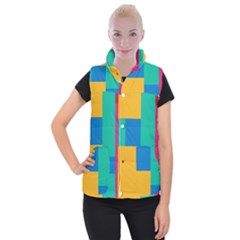 Squares  Women s Button Up Vest by Sobalvarro