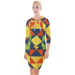 Africa  Quarter Sleeve Hood Bodycon Dress by Sobalvarro
