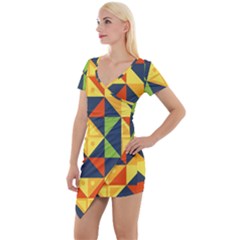 Africa  Short Sleeve Asymmetric Mini Dress by Sobalvarro