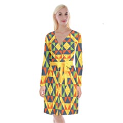 Africa  Long Sleeve Velvet Front Wrap Dress by Sobalvarro