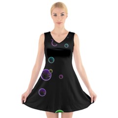Bubble In Dark V-neck Sleeveless Dress by Sabelacarlos