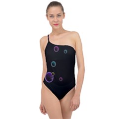 Bubble In Dark Classic One Shoulder Swimsuit by Sabelacarlos
