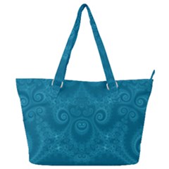 Cerulean Blue Spirals Full Print Shoulder Bag by SpinnyChairDesigns