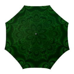 Emerald Green Spirals Golf Umbrellas by SpinnyChairDesigns