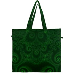 Emerald Green Spirals Canvas Travel Bag by SpinnyChairDesigns