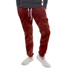 Red And Gold Spirals Men s Jogger Sweatpants by SpinnyChairDesigns