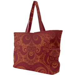 Red And Gold Spirals Simple Shoulder Bag by SpinnyChairDesigns