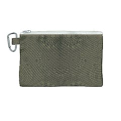Rustic Green Brown Swirls Canvas Cosmetic Bag (medium) by SpinnyChairDesigns