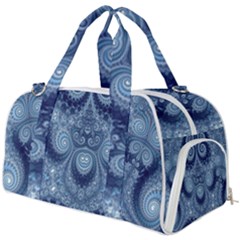 Royal Blue Swirls Burner Gym Duffel Bag by SpinnyChairDesigns