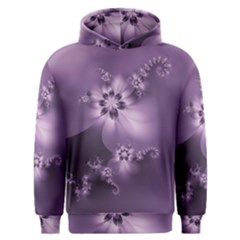 Royal Purple Floral Print Men s Overhead Hoodie by SpinnyChairDesigns