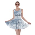 Faded Blue White Floral Print Skater Dress View1