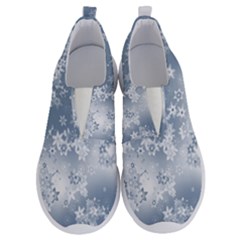 Faded Blue White Floral Print No Lace Lightweight Shoes by SpinnyChairDesigns