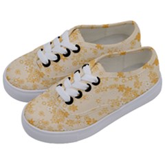 Yellow Flowers Floral Print Kids  Classic Low Top Sneakers by SpinnyChairDesigns