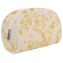 Yellow Flowers Floral Print Makeup Case (medium) by SpinnyChairDesigns