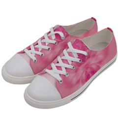 Pink Floral Pattern Women s Low Top Canvas Sneakers by SpinnyChairDesigns