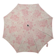 Baby Pink Floral Print Hook Handle Umbrellas (small) by SpinnyChairDesigns