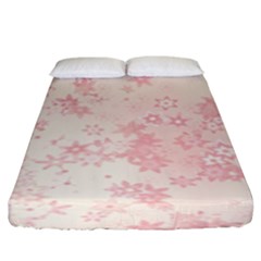 Baby Pink Floral Print Fitted Sheet (king Size) by SpinnyChairDesigns