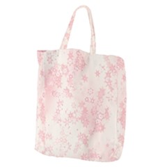 Baby Pink Floral Print Giant Grocery Tote by SpinnyChairDesigns