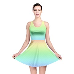 Pastel Rainbow Diamond Pattern Reversible Skater Dress by SpinnyChairDesigns