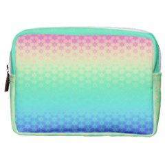 Rainbow Floral Ombre Print Make Up Pouch (medium) by SpinnyChairDesigns