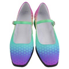 Rainbow Floral Ombre Print Women s Mary Jane Shoes by SpinnyChairDesigns