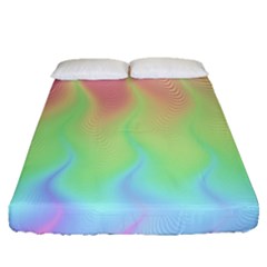 Pastel Rainbow Flame Ombre Fitted Sheet (queen Size) by SpinnyChairDesigns