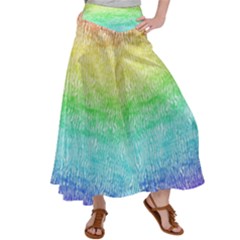 Rainbow Ombre Texture Satin Palazzo Pants by SpinnyChairDesigns