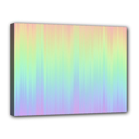 Pastel Rainbow Gradient Canvas 16  X 12  (stretched) by SpinnyChairDesigns