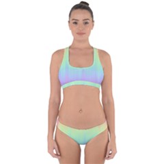 Pastel Rainbow Gradient Cross Back Hipster Bikini Set by SpinnyChairDesigns
