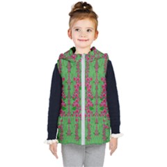 Lianas Of Sakura Branches In Contemplative Freedom Kids  Hooded Puffer Vest by pepitasart