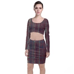 Rust Brown Grunge Plaid Top And Skirt Sets by SpinnyChairDesigns