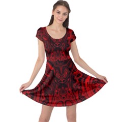 Black Magic Gothic Swirl Cap Sleeve Dress by SpinnyChairDesigns