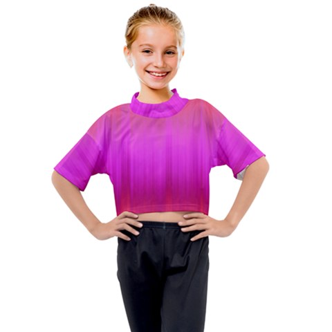 Fuchsia Ombre Color  Kids Mock Neck Tee by SpinnyChairDesigns