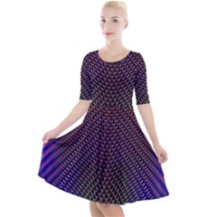 Alien Skin Glow Quarter Sleeve A-line Dress by SpinnyChairDesigns