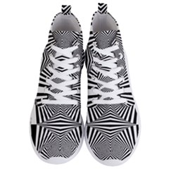 Black And White Stripes Men s Lightweight High Top Sneakers by SpinnyChairDesigns