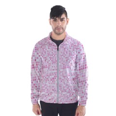 Pink And White Checkered Men s Windbreaker by SpinnyChairDesigns