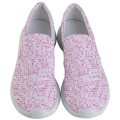 Pink And White Checkered Women s Lightweight Slip Ons by SpinnyChairDesigns